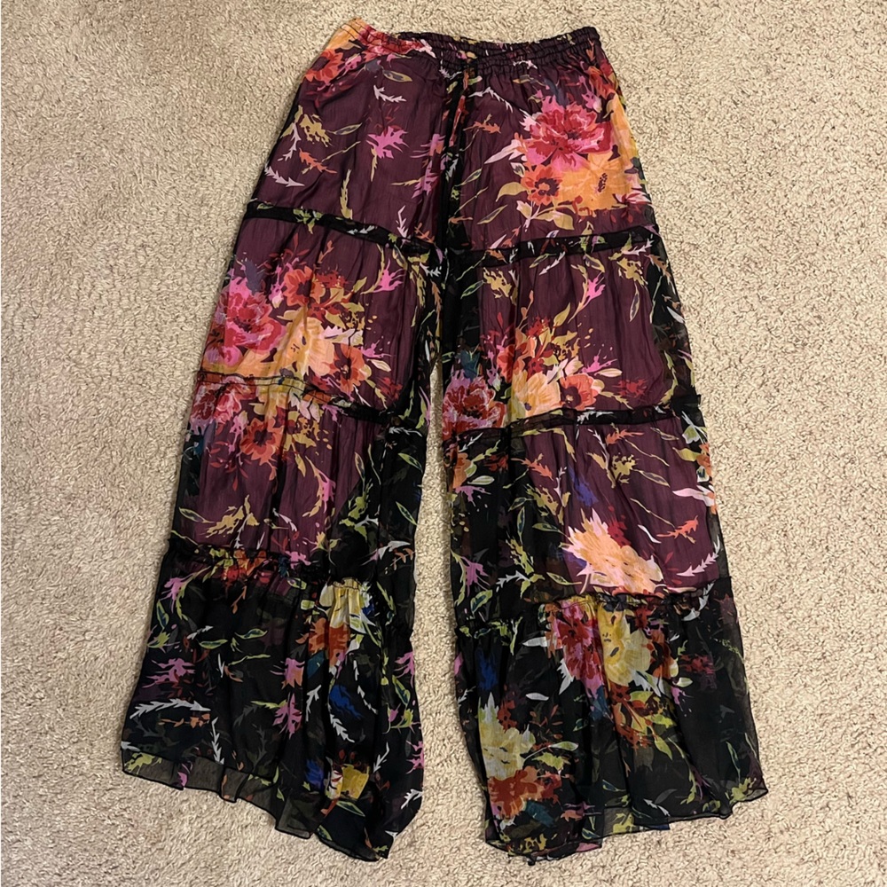 Earthbound Women's Boho Floral Tiered Palazzo Pants
